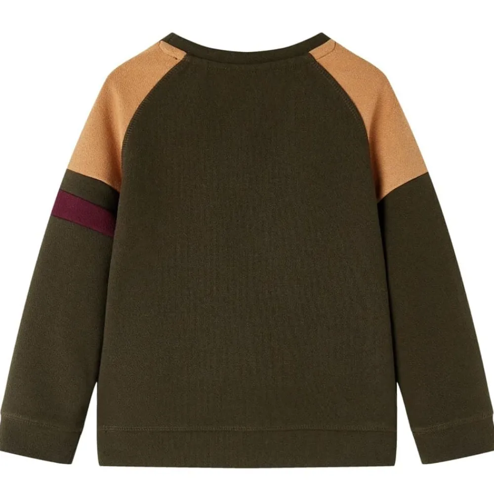 vidaXL Sweatshirt pour enfants kaki foncé et camel 140
