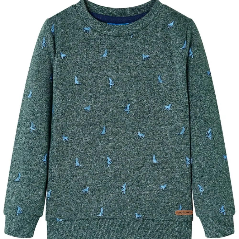 Vêtements & Accessoires-vidaXL Sweatshirt pour enfants vert foncé mélange 104