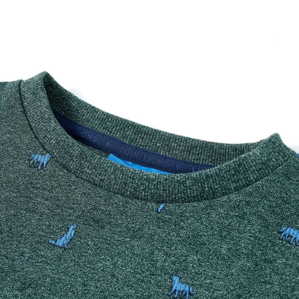 Vêtements & Accessoires-vidaXL Sweatshirt pour enfants vert foncé mélange 104