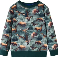 Vêtements & Accessoires-vidaXL Sweatshirt pour enfants vert foncé 92