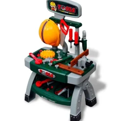 vidaXL Établi-jouet avec outils pour enfants Vert + Gris