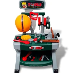 vidaXL Établi-jouet avec outils pour enfants Vert + Gris
