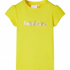 Vêtements & Accessoires-vidaXL T-shirt enfant à manches courtes vif 140 Jaune