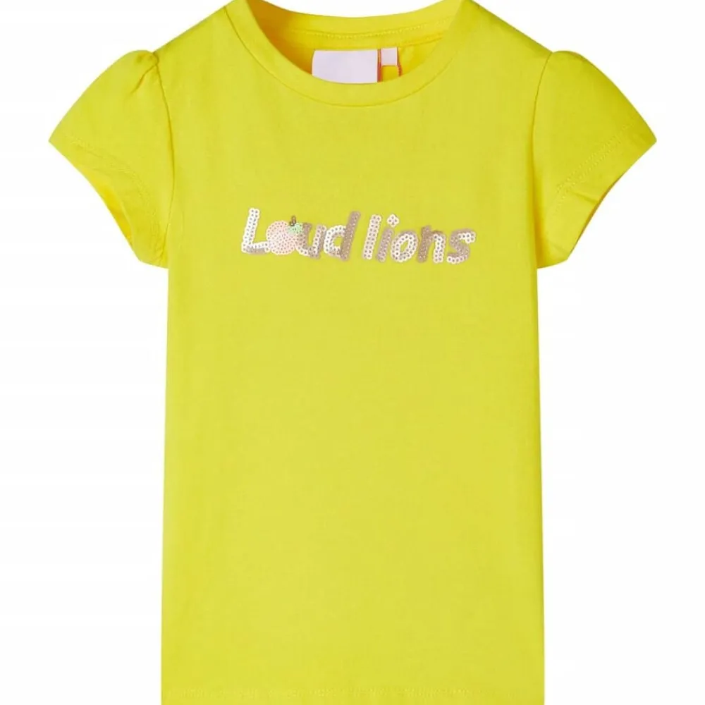 Vêtements & Accessoires-vidaXL T-shirt enfant à manches courtes vif 140 Jaune