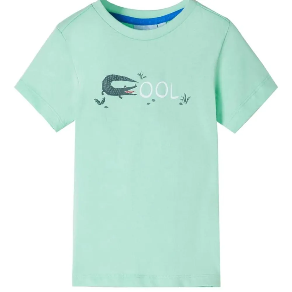 Vêtements & Accessoires-vidaXL T-shirt enfants à manches courtes clair 92 Vert