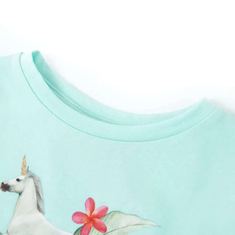 Vêtements & Accessoires-vidaXL T-shirt enfants à manches courtes clair 104 Aqua