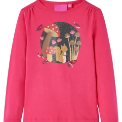 Vêtements & Accessoires-vidaXL T-shirt enfants à manches longues vif 104 Rose
