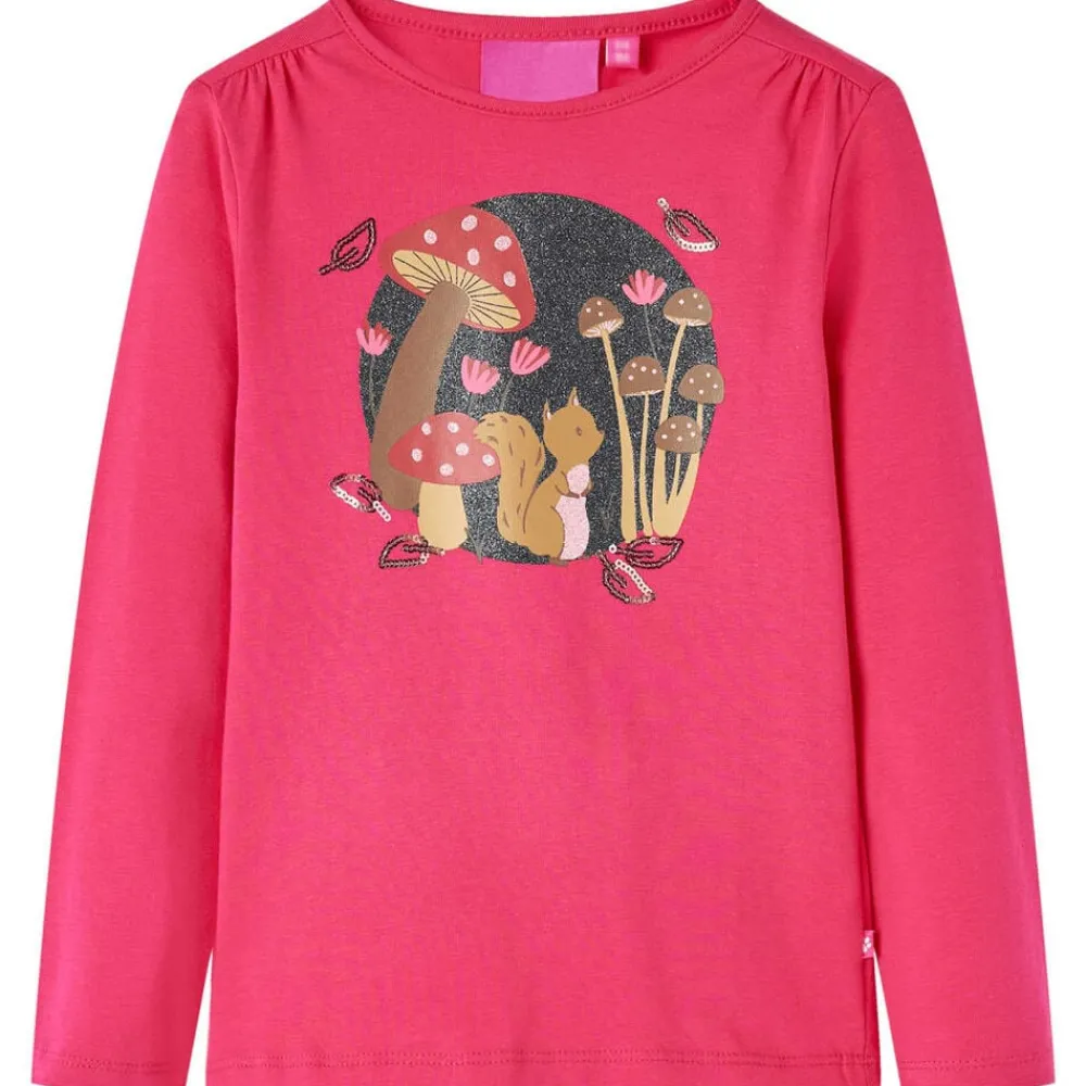 Vêtements & Accessoires-vidaXL T-shirt enfants à manches longues vif 104 Rose