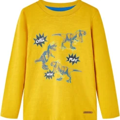 Vêtements & Accessoires-vidaXL T-shirt enfants à manches longues 104 Ocre