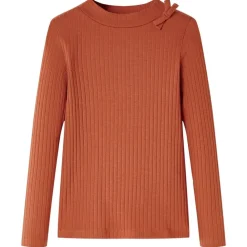 Vêtements & Accessoires-vidaXL T-shirt enfants à manches longues 92 Cognac