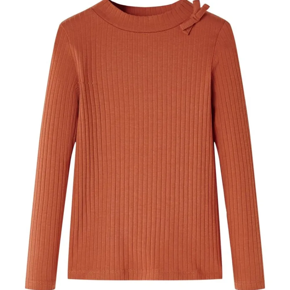 Vêtements & Accessoires-vidaXL T-shirt enfants à manches longues 92 Cognac