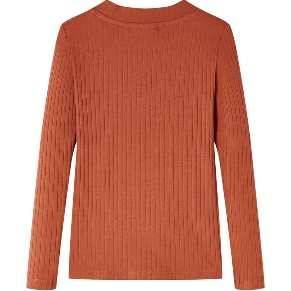 Vêtements & Accessoires-vidaXL T-shirt enfants à manches longues 92 Cognac