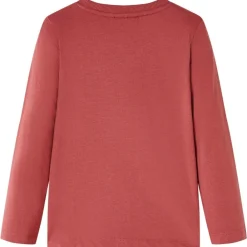 vidaXL T-shirt enfants à manches longues rouge brûlé 104