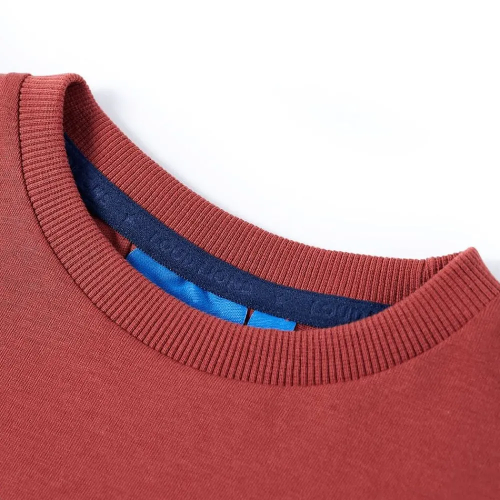 vidaXL T-shirt enfants à manches longues rouge brûlé 104