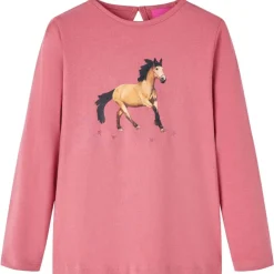 Vêtements & Accessoires-vidaXL T-shirt enfants à manches longues vieux 104 Rose