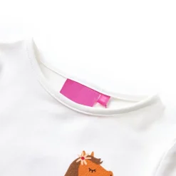 Vêtements & Accessoires-vidaXL T-shirt enfants à manches longues écru 104 Écru