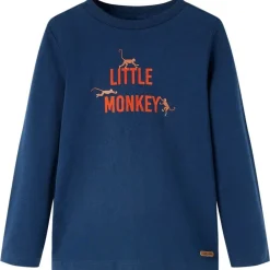 Vêtements & Accessoires-vidaXL T-shirt enfants à manches longues 92 Bleu marine