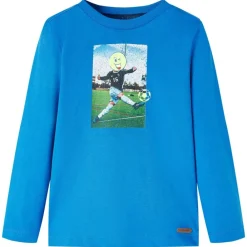 Vêtements & Accessoires-vidaXL T-shirt enfants à manches longues 116 Bleu