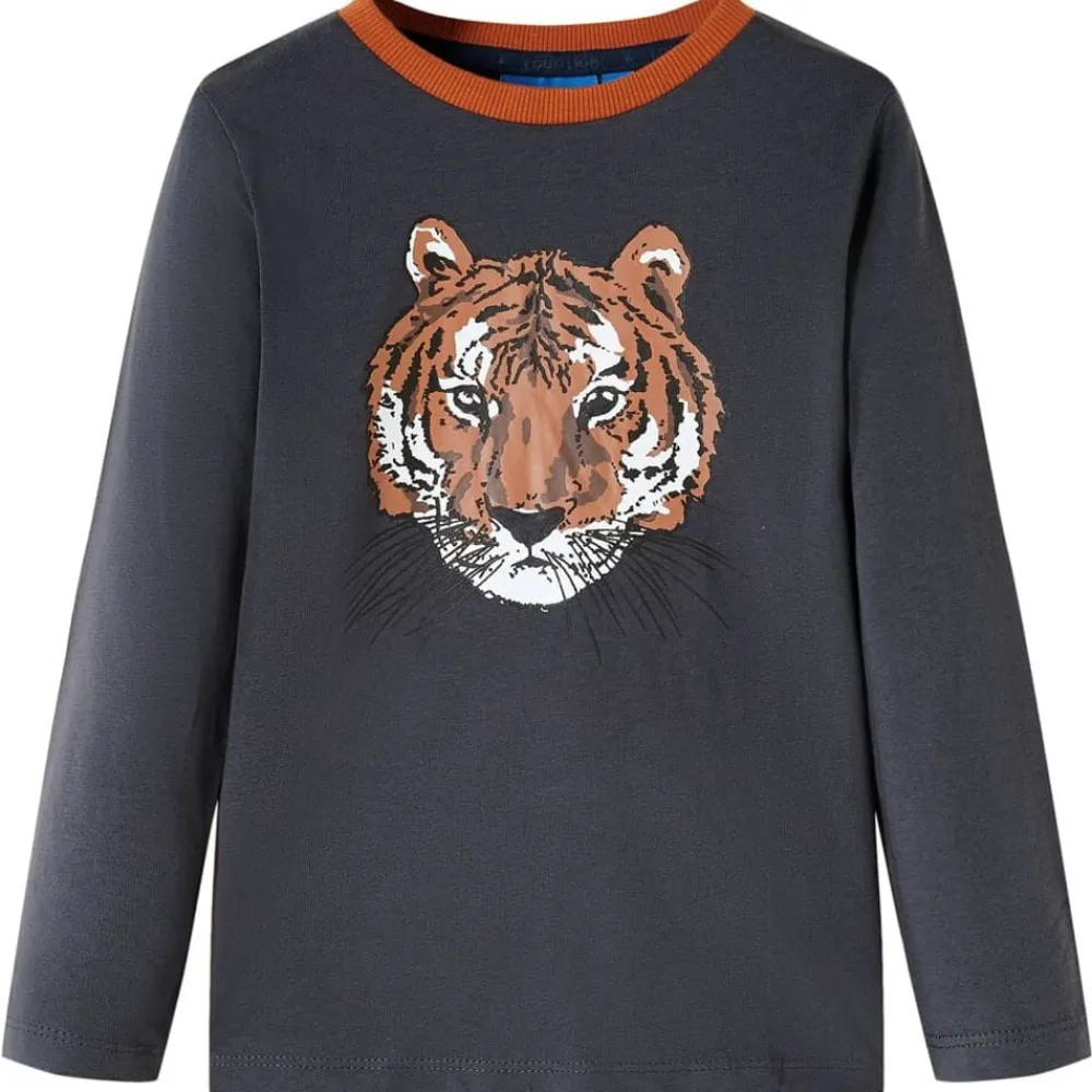 Vêtements & Accessoires-vidaXL T-shirt enfants à manches longues anthracite 92