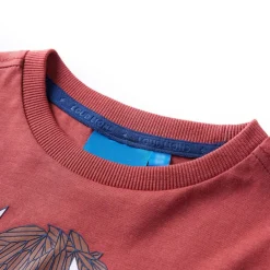 Vêtements & Accessoires-vidaXL T-shirt enfants à manches longues brûlé 116 Rouge