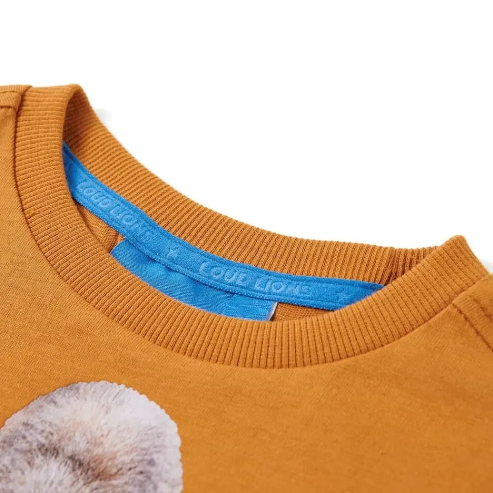 Vêtements & Accessoires-vidaXL T-shirt enfants à manches longues foncé 104 Ocre