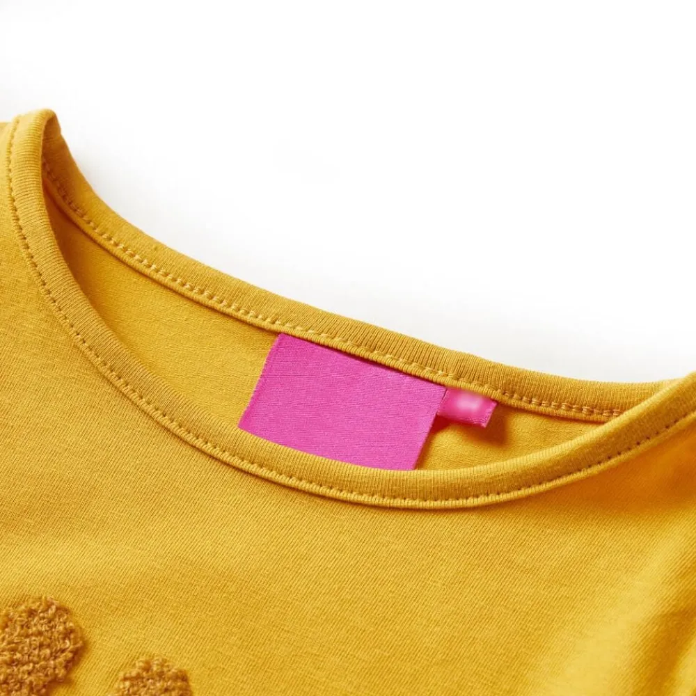 Vêtements & Accessoires-vidaXL T-shirt enfants à manches longues foncé 104 Ocre