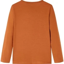 Vêtements & Accessoires-vidaXL T-shirt enfants à manches longues 92 Cognac