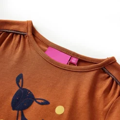 Vêtements & Accessoires-vidaXL T-shirt enfants à manches longues 92 Cognac