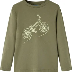 vidaXL T-shirt enfants à manches longues kaki 92