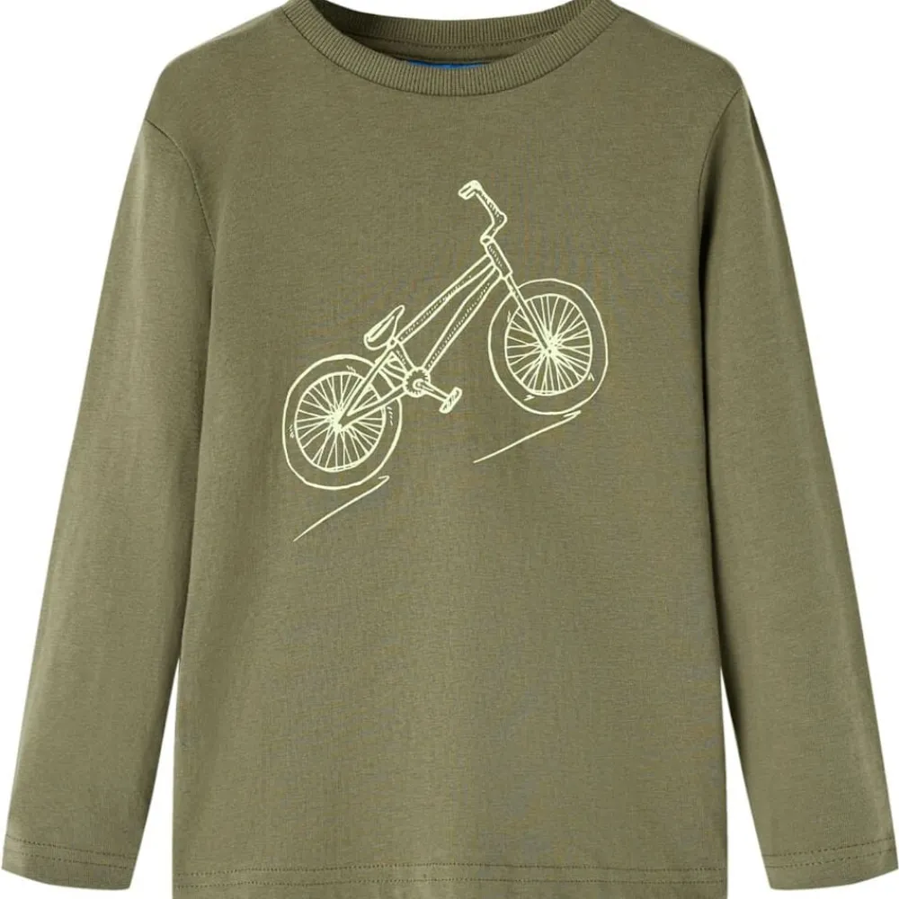 vidaXL T-shirt enfants à manches longues kaki 92