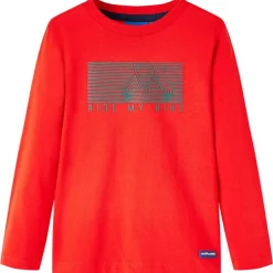 vidaXL T-shirt enfants à manches longues rouge 104