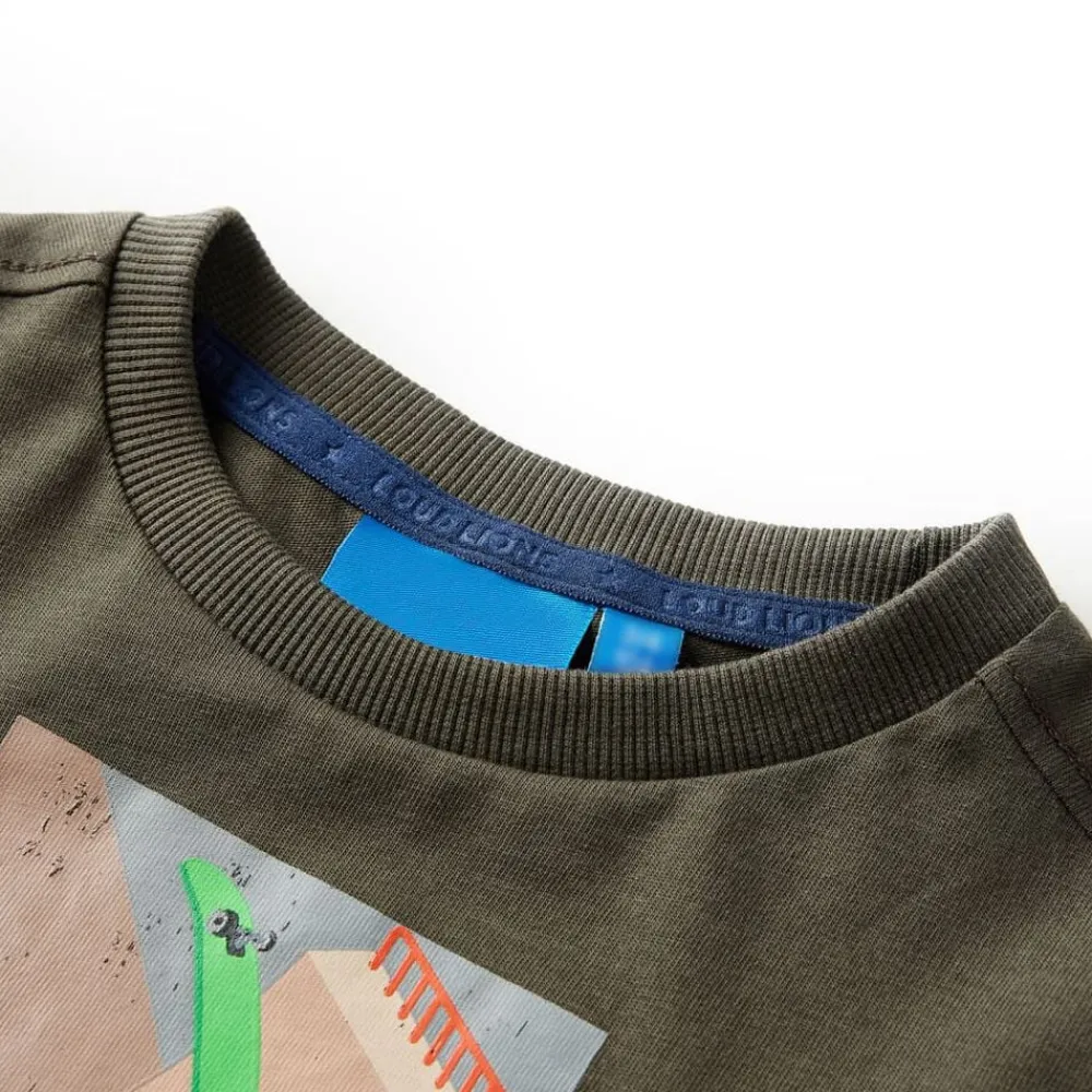 Vêtements & Accessoires-vidaXL T-shirt enfants à manches longues kaki 104