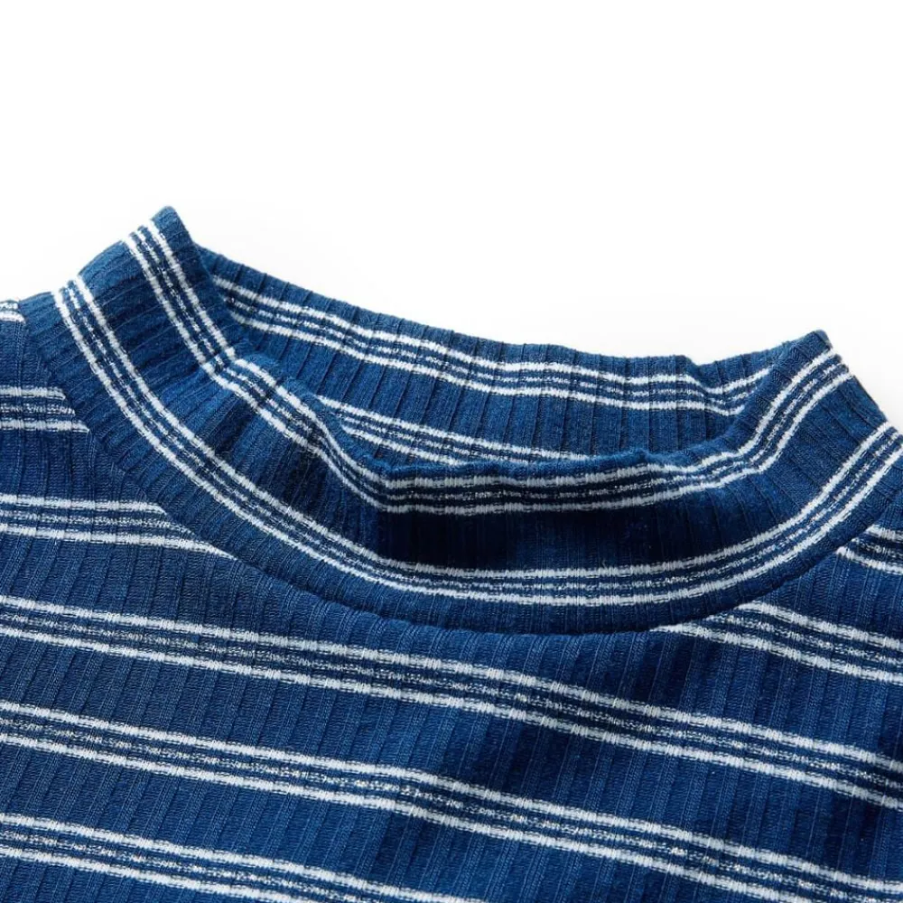 Vêtements & Accessoires-vidaXL T-shirt enfants à manches longues bleu marine 128