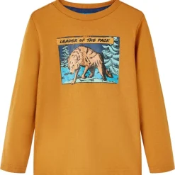 Vêtements & Accessoires-vidaXL T-shirt enfants à manches longues ocre foncé 104