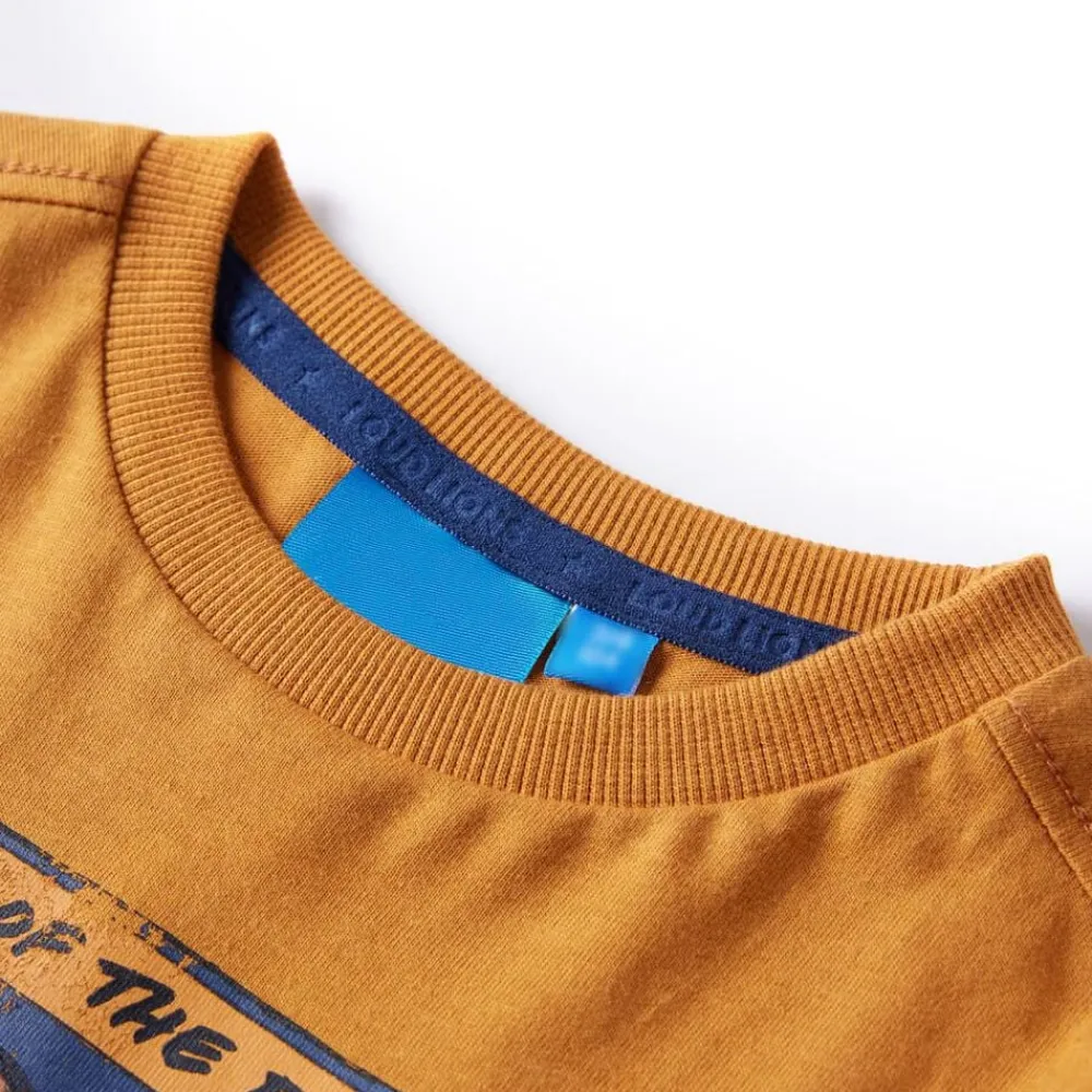 Vêtements & Accessoires-vidaXL T-shirt enfants à manches longues ocre foncé 104