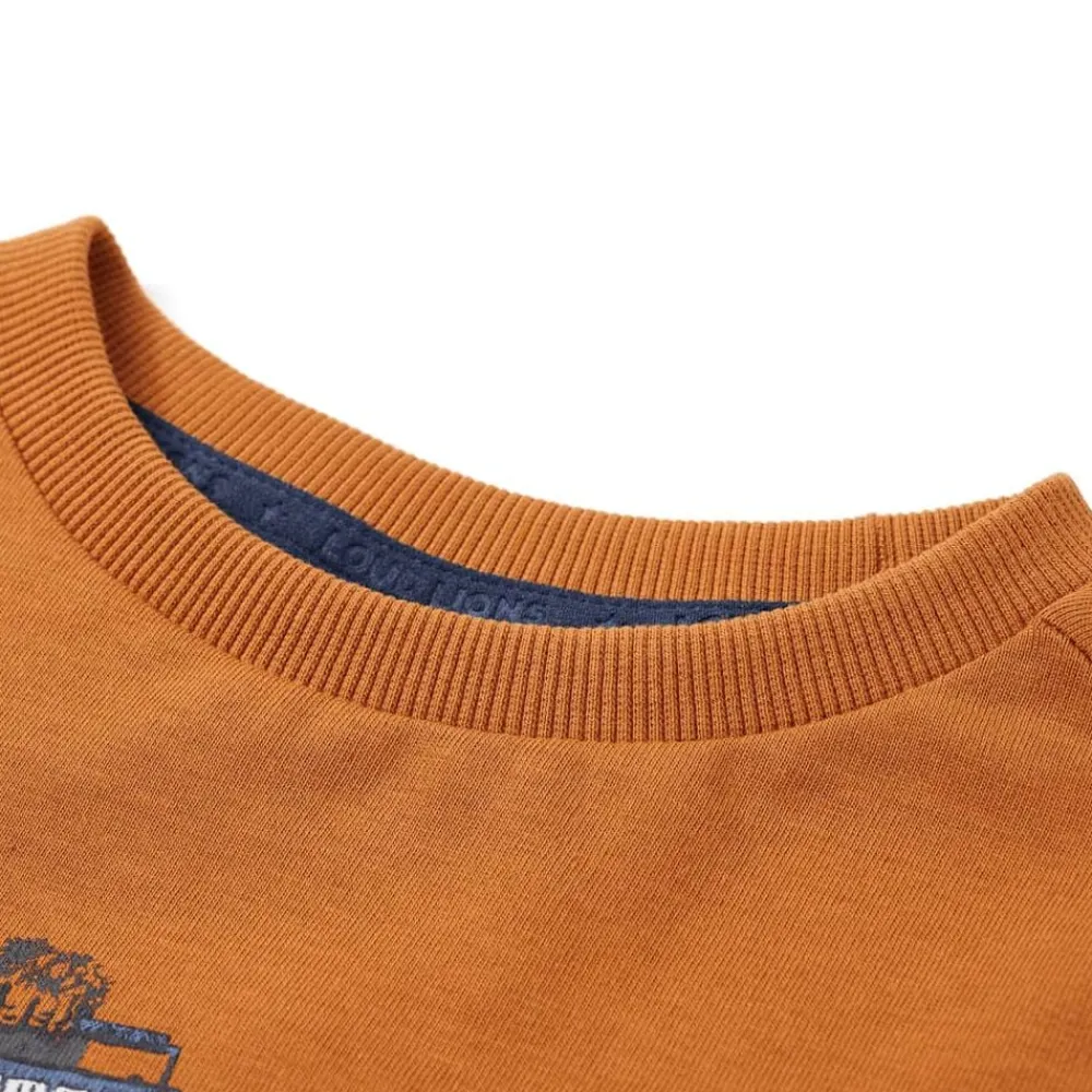 Vêtements & Accessoires-vidaXL T-shirt enfants à manches longues ocre foncé 92
