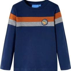 Vêtements & Accessoires-vidaXL T-shirt enfants à manches longues bleu marine 104
