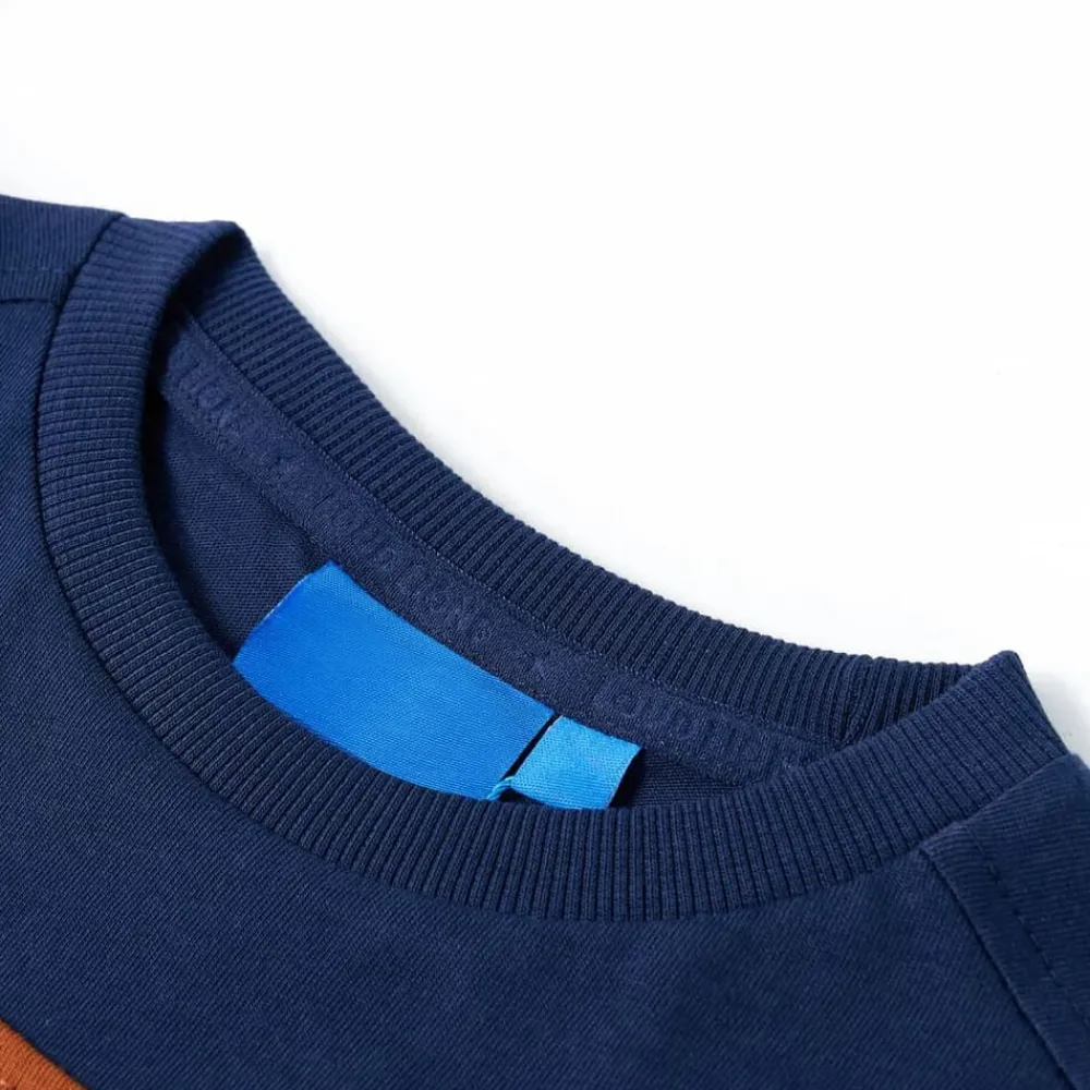 Vêtements & Accessoires-vidaXL T-shirt enfants à manches longues bleu marine 104