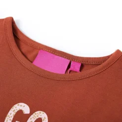 Vêtements & Accessoires-vidaXL T-shirt enfants à manches longues 104 Cognac