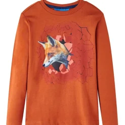 Vêtements & Accessoires-vidaXL T-shirt enfants à manches longues rouille clair 92 Couleur rouille