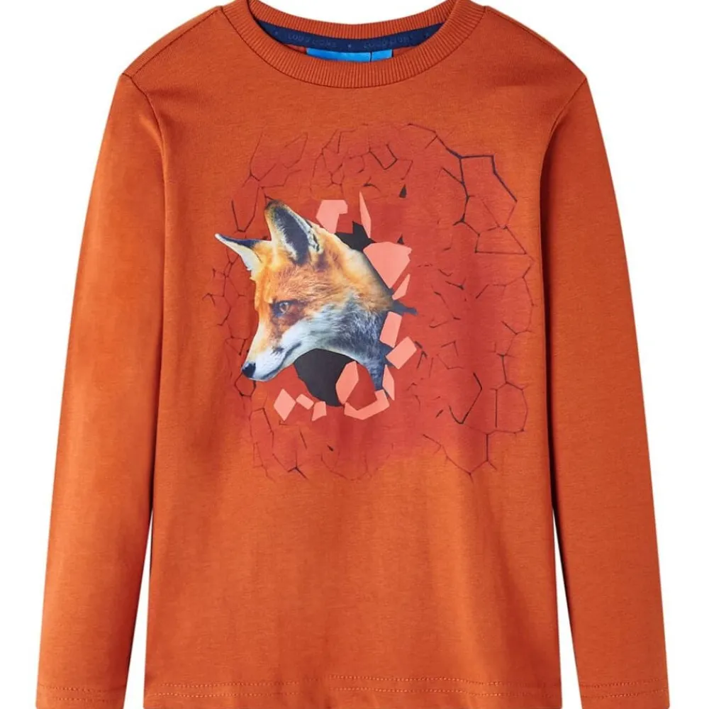 Vêtements & Accessoires-vidaXL T-shirt enfants à manches longues rouille clair 92 Couleur rouille