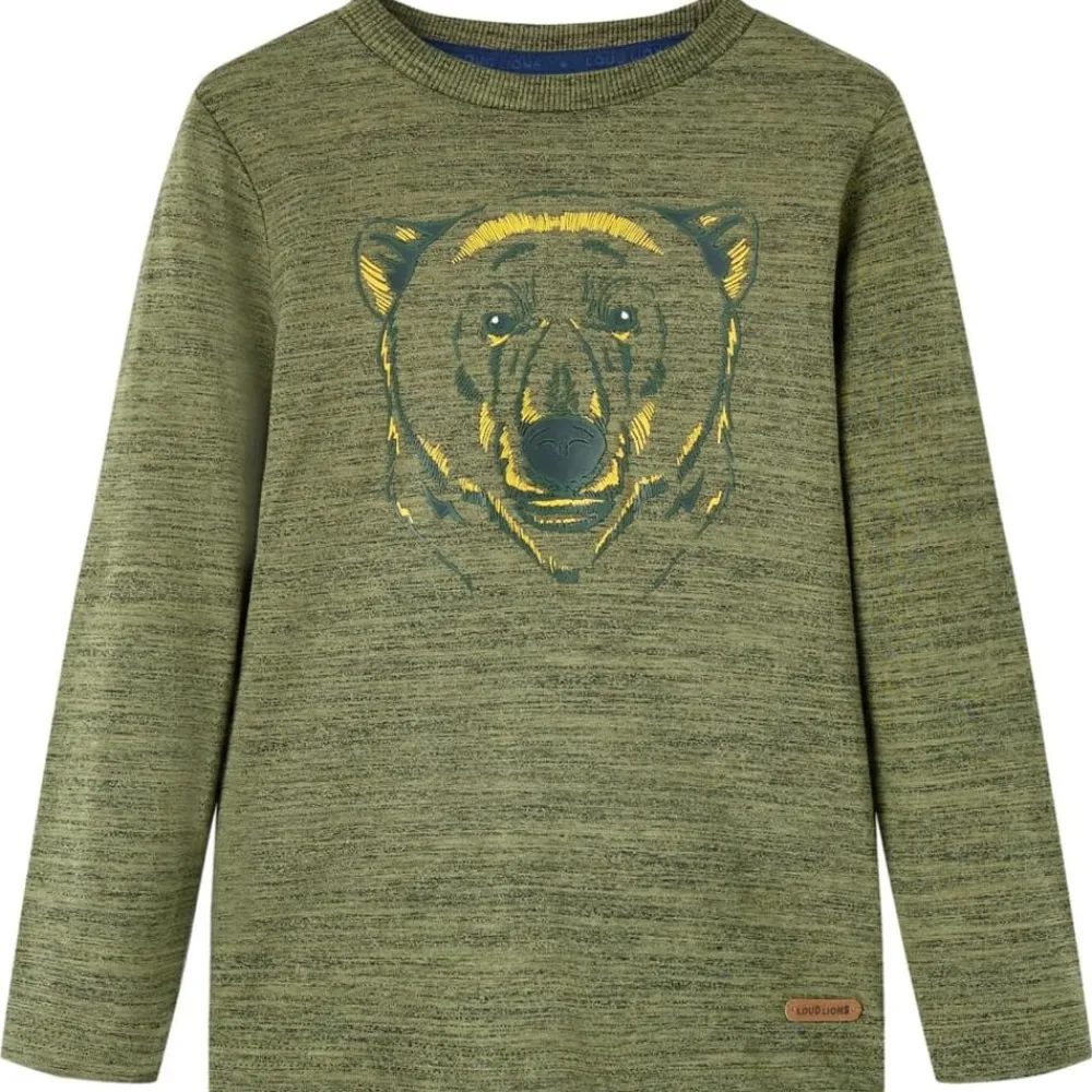 Vêtements & Accessoires-vidaXL T-shirt enfants à manches longues mélangé 104 Kaki