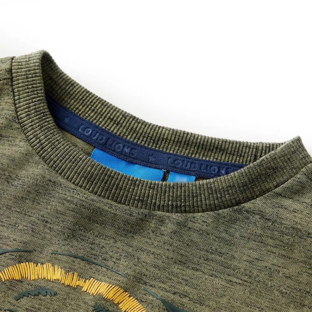 Vêtements & Accessoires-vidaXL T-shirt enfants à manches longues mélangé 104 Kaki