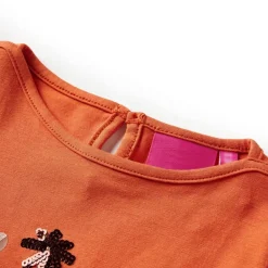 Vêtements & Accessoires-vidaXL T-shirt enfants à manches longues brûlé 92 Orange