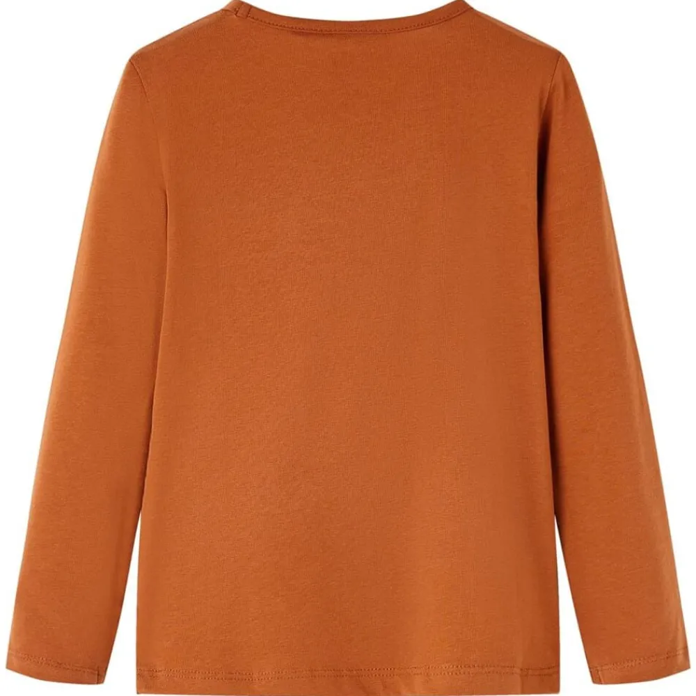 Vêtements & Accessoires-vidaXL T-shirt enfants à manches longues 92 Cognac