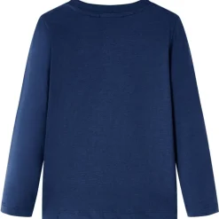 vidaXL T-shirt enfants à manches longues mélange bleu marine 140