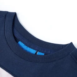 vidaXL T-shirt enfants à manches longues mélange bleu marine 140