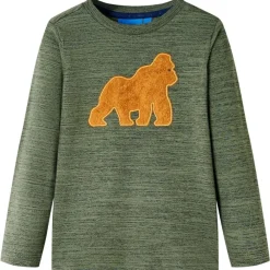 vidaXL T-shirt enfants avec manches longues mélange kaki 104