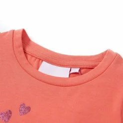 Vêtements & Accessoires-vidaXL T-shirt enfants et manches à volants 116 Corail