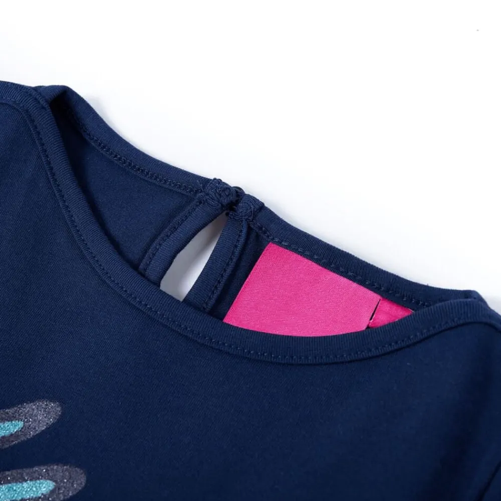 Vêtements & Accessoires-vidaXL T-shirt enfants manches longues marine 104 Bleu